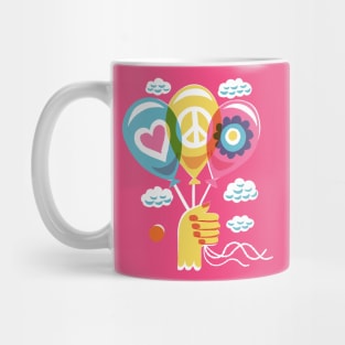 Peace and Love Balloon Mug